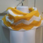 Infinity Drool Bib -Yellow/White Chevron