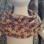 Sock Monkey Infinity Drool Bib
