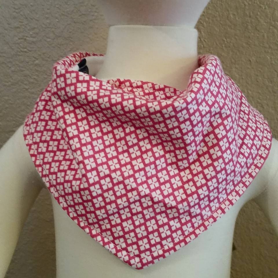 Bandana Bib- Pink Pinwheels