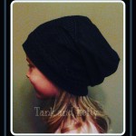 Black Stretch Slouch Beanie - Image 2