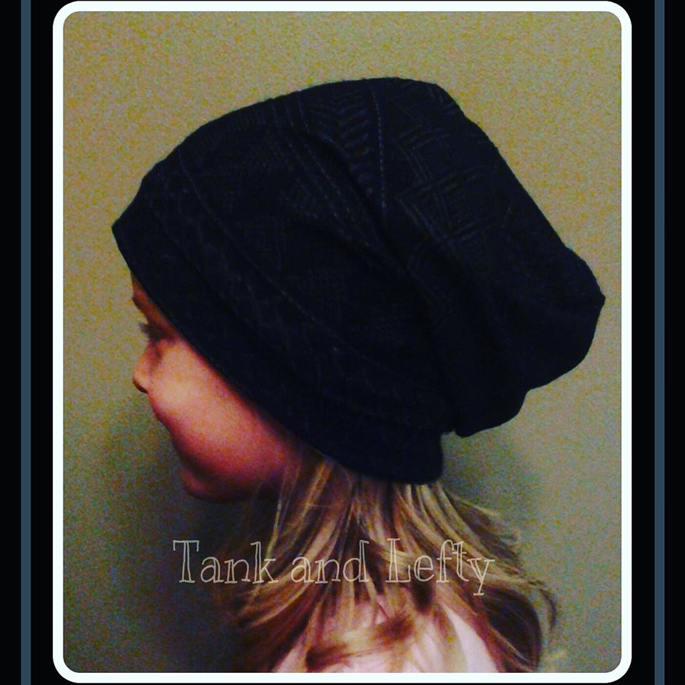 Black Stretch Slouch Beanie