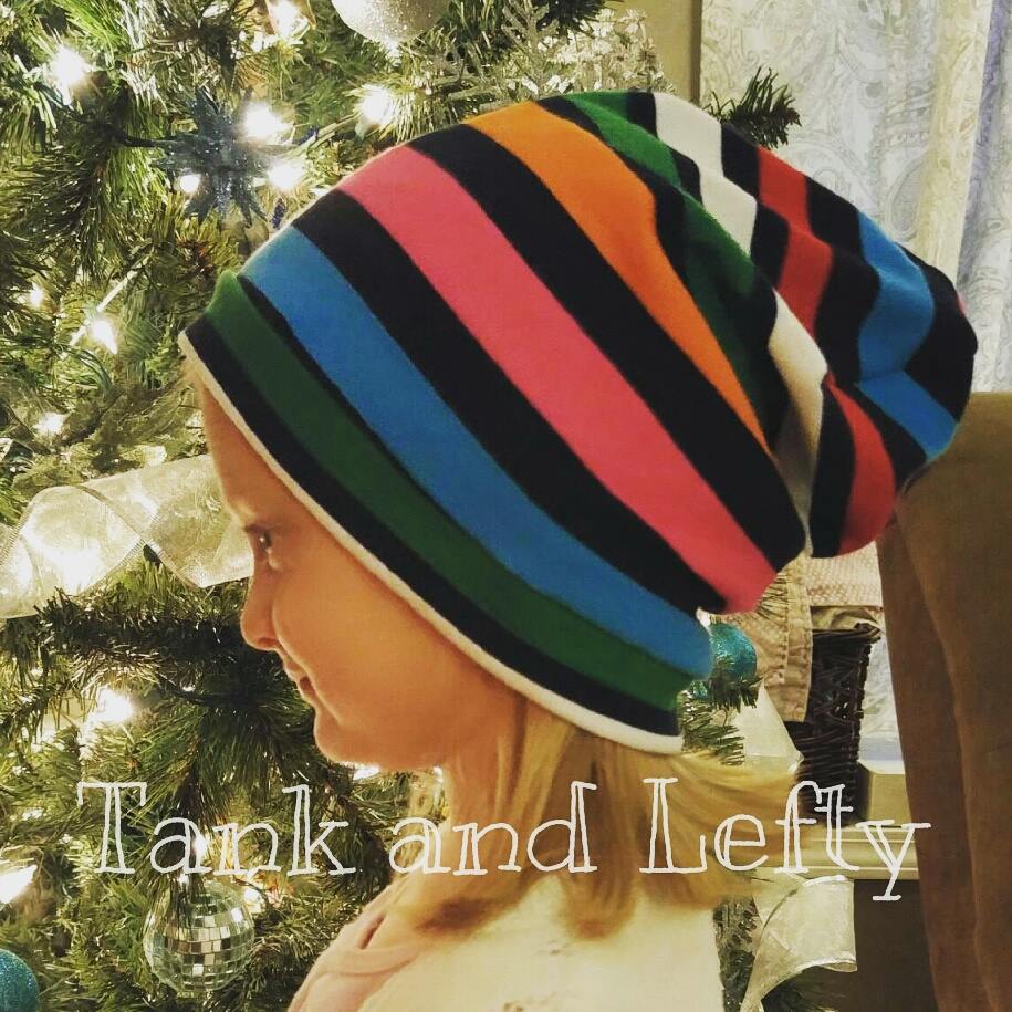 Striped Stretch Slouch Beanie