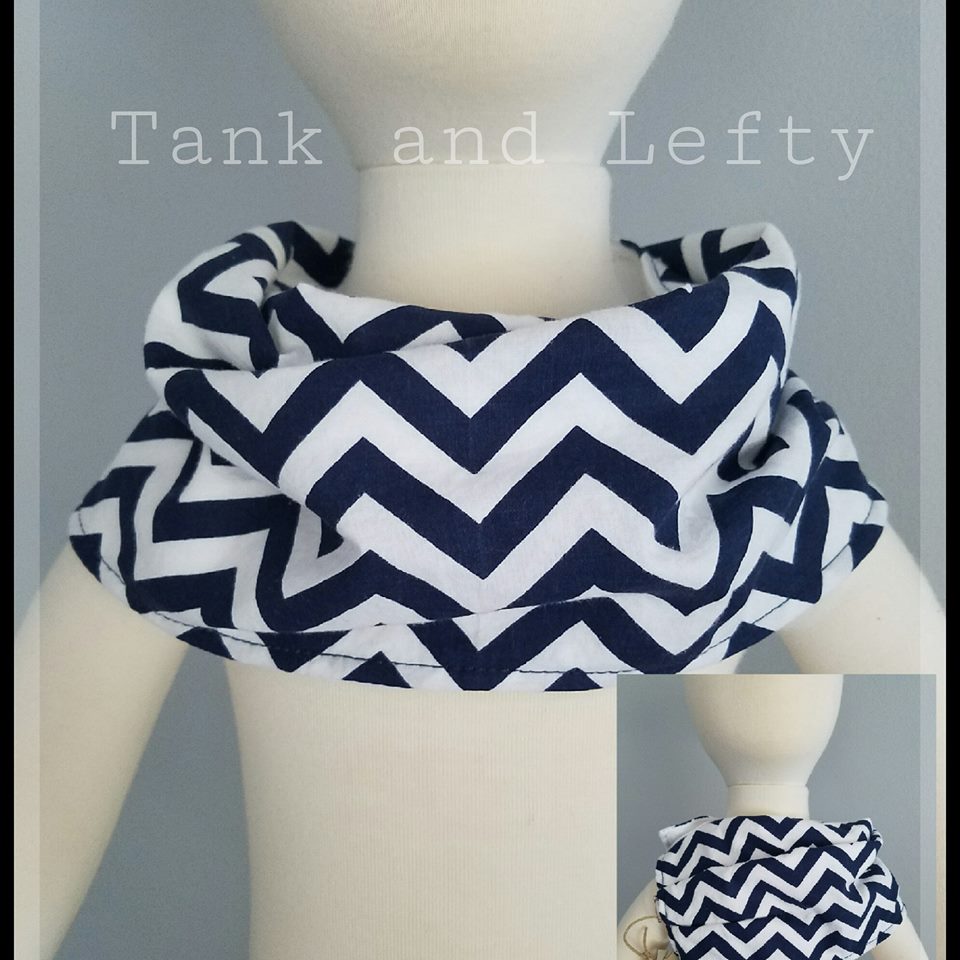 Blue Chevron Infinity Bib